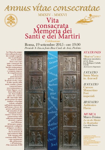 Vita consacrata Memoria dei Santi e dei Martiri 19 settembre 2015